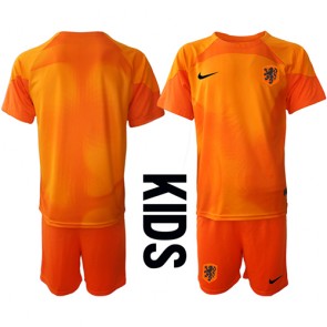 Nederland Keeper Bortedraktsett Barn VM 2022 Kortermet (+ Korte bukser)
